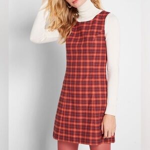Modcloth Red Plaid Dress